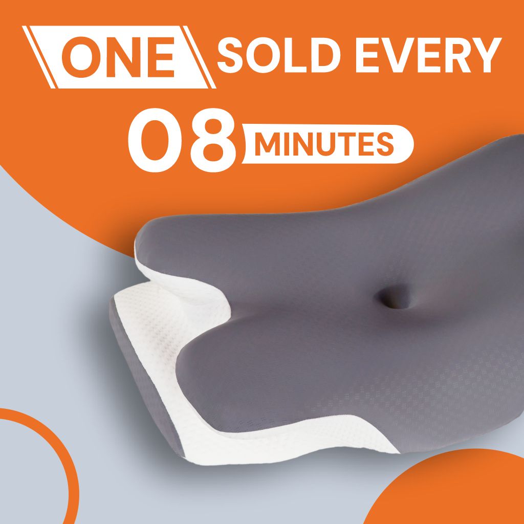 Halo® Cervical Pillow – Orthopaedic Contour Shaped Memory Foam | Ice Silk Cover