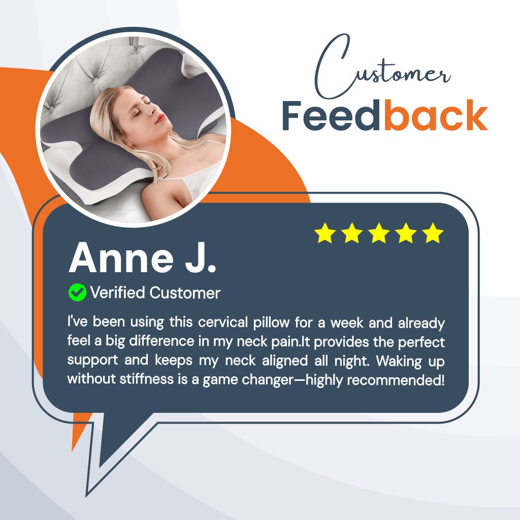 Halo® Cervical Pillow – Orthopaedic Contour Shaped Memory Foam | Ice Silk Cover