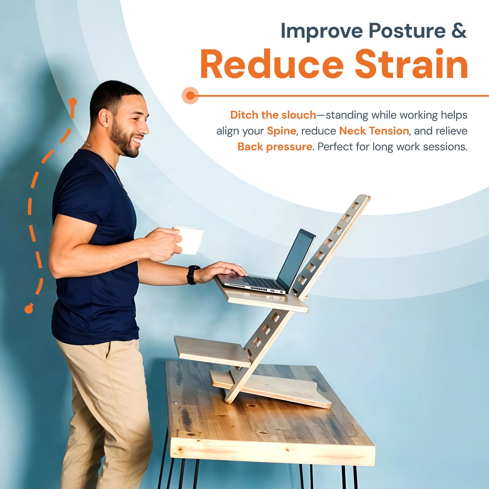 Ergonomic Height Adjustable & Portable Standing Desk