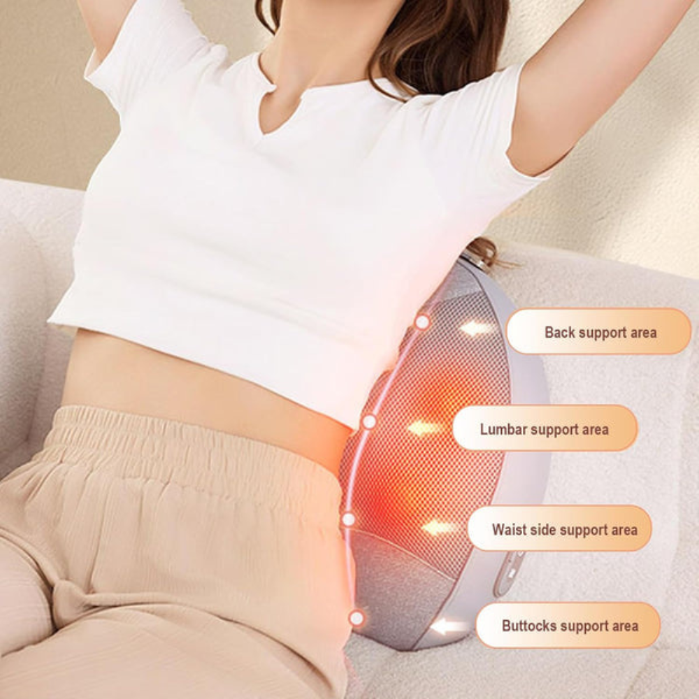 Heated Shiatsu Back Massager, 3D Deep Tissue Kneading for Pain Relief & Muscle Relaxation