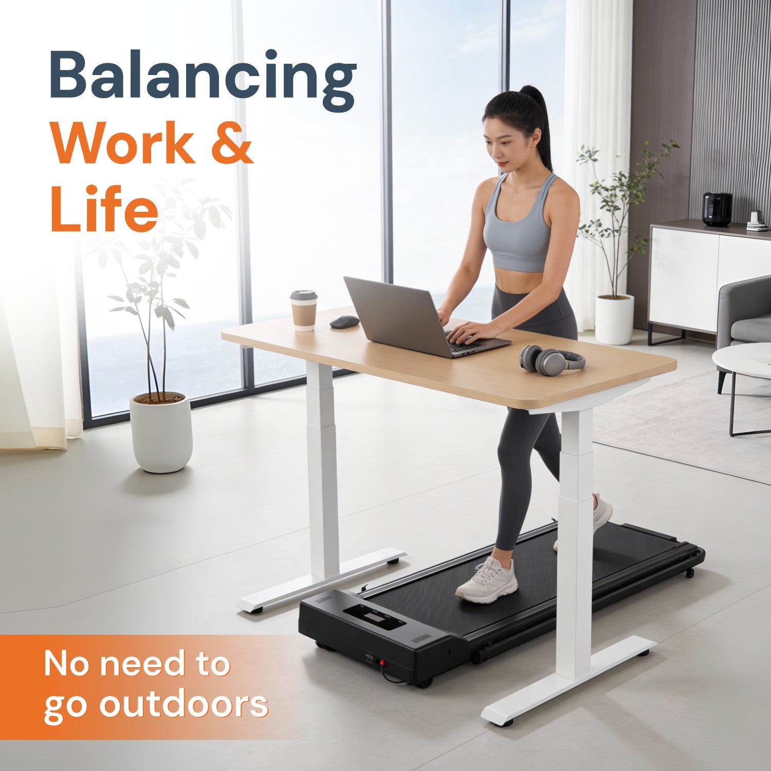 4 in 1 Walking Pad | With Foldable Handrails