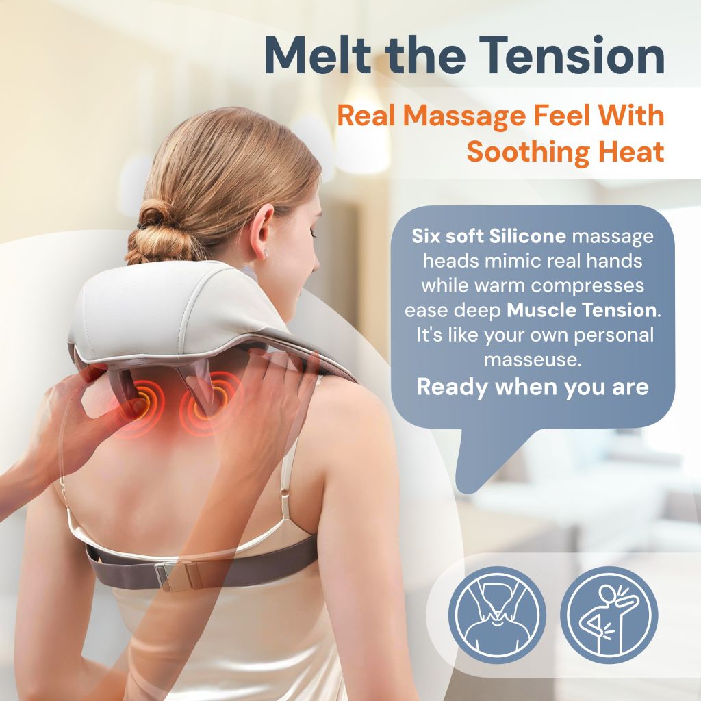 Ergonomic Neck and Shoulder Massager - Premium Pain Relief