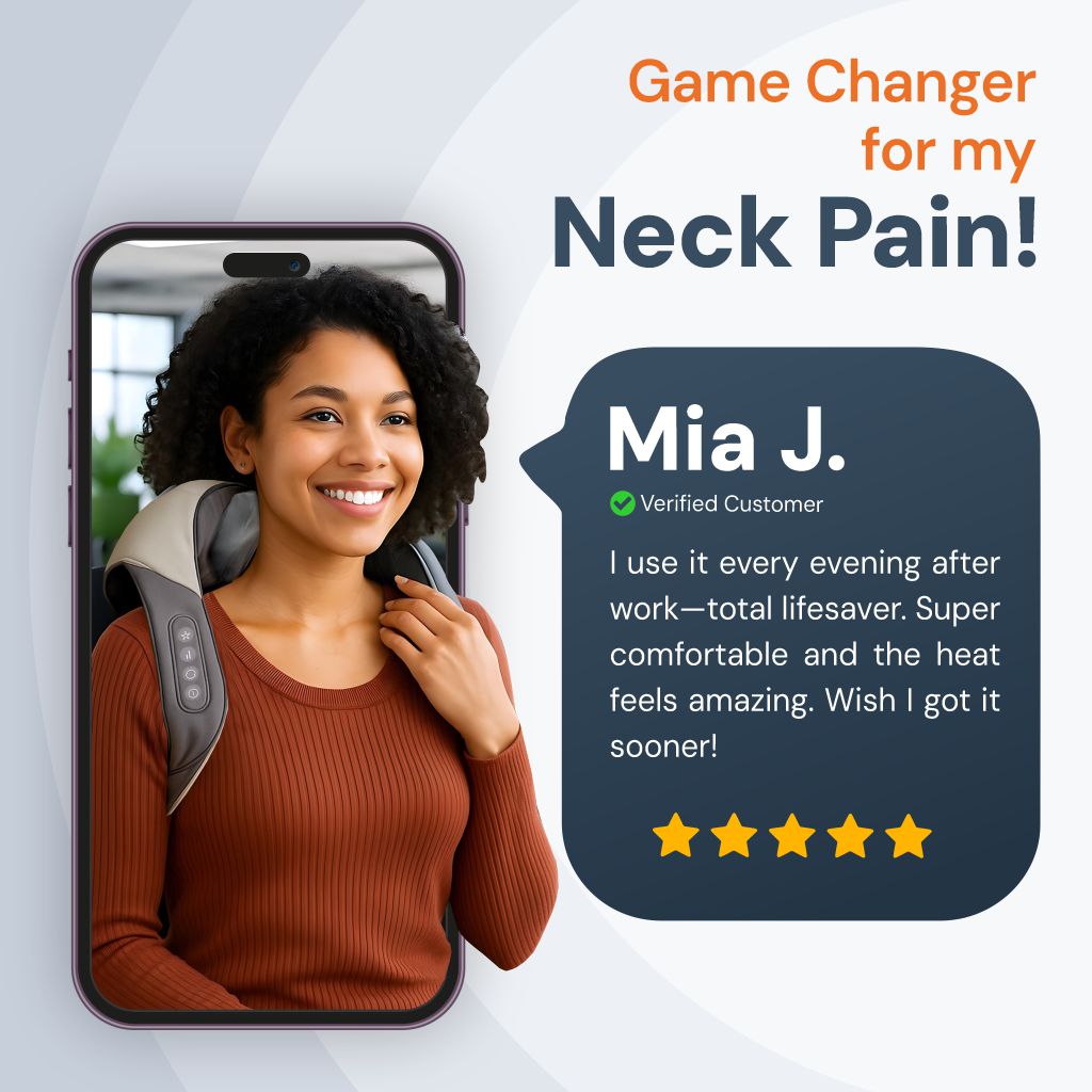Ergonomic Neck and Shoulder Massager - Premium Pain Relief