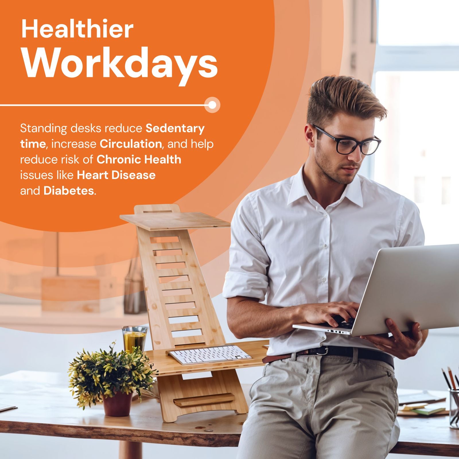 Ergonomic Height Adjustable & Portable Standing Desk