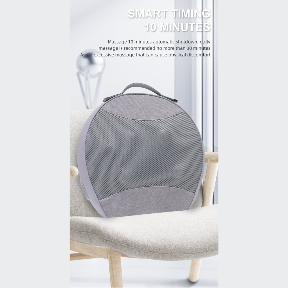 Heated Shiatsu Back Massager, 3D Deep Tissue Kneading for Pain Relief & Muscle Relaxation