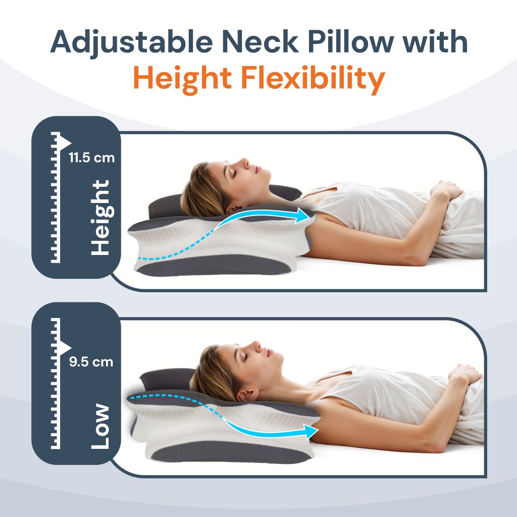 Halo® Cervical Pillow – Orthopaedic Contour Shaped Memory Foam | Ice Silk Cover