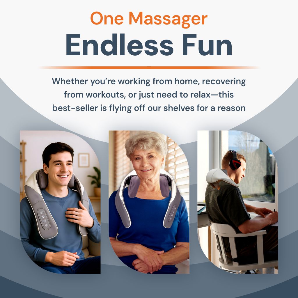 Ergonomic Neck and Shoulder Massager - Premium Pain Relief