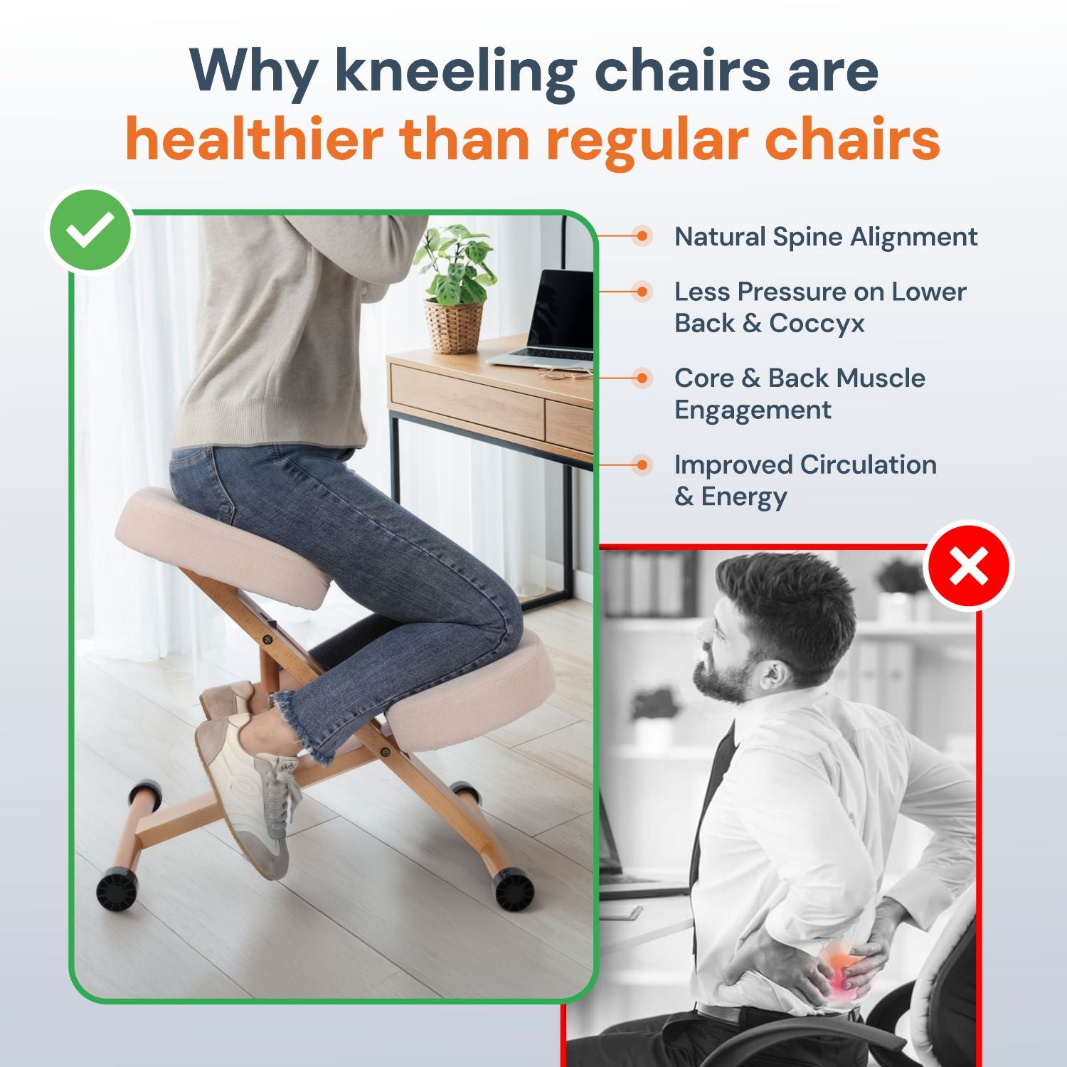 Memory Foam Kneeling Chair | Posture