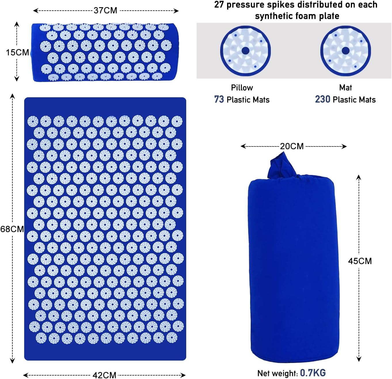 Acupressure Mat & Pillow Set