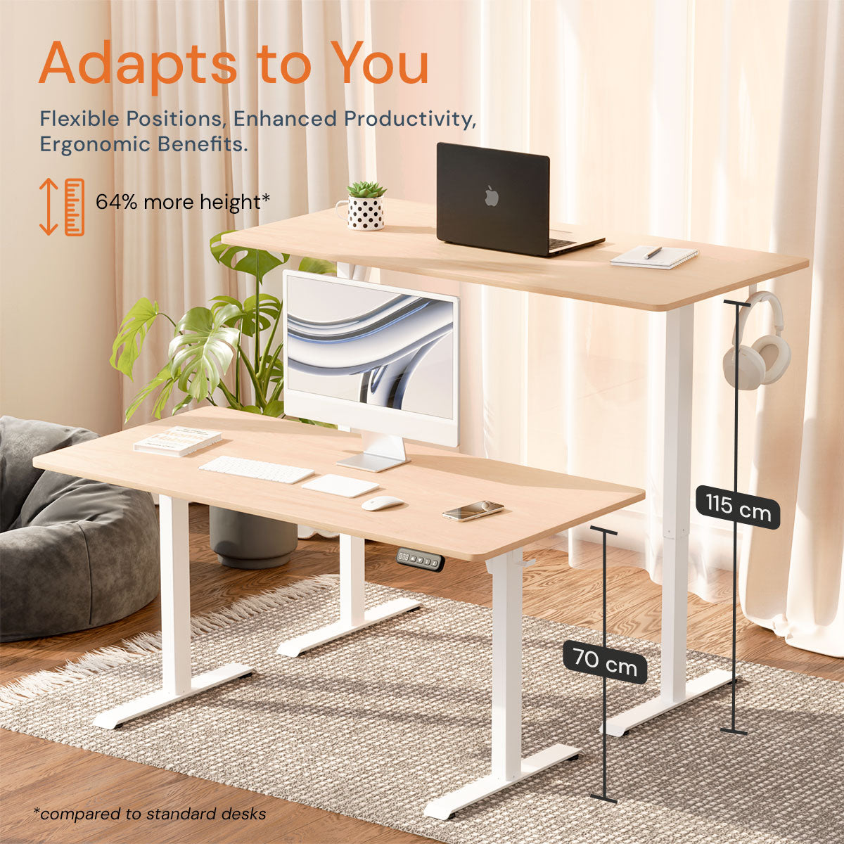 Sit/Stand Height Adjustable Desk