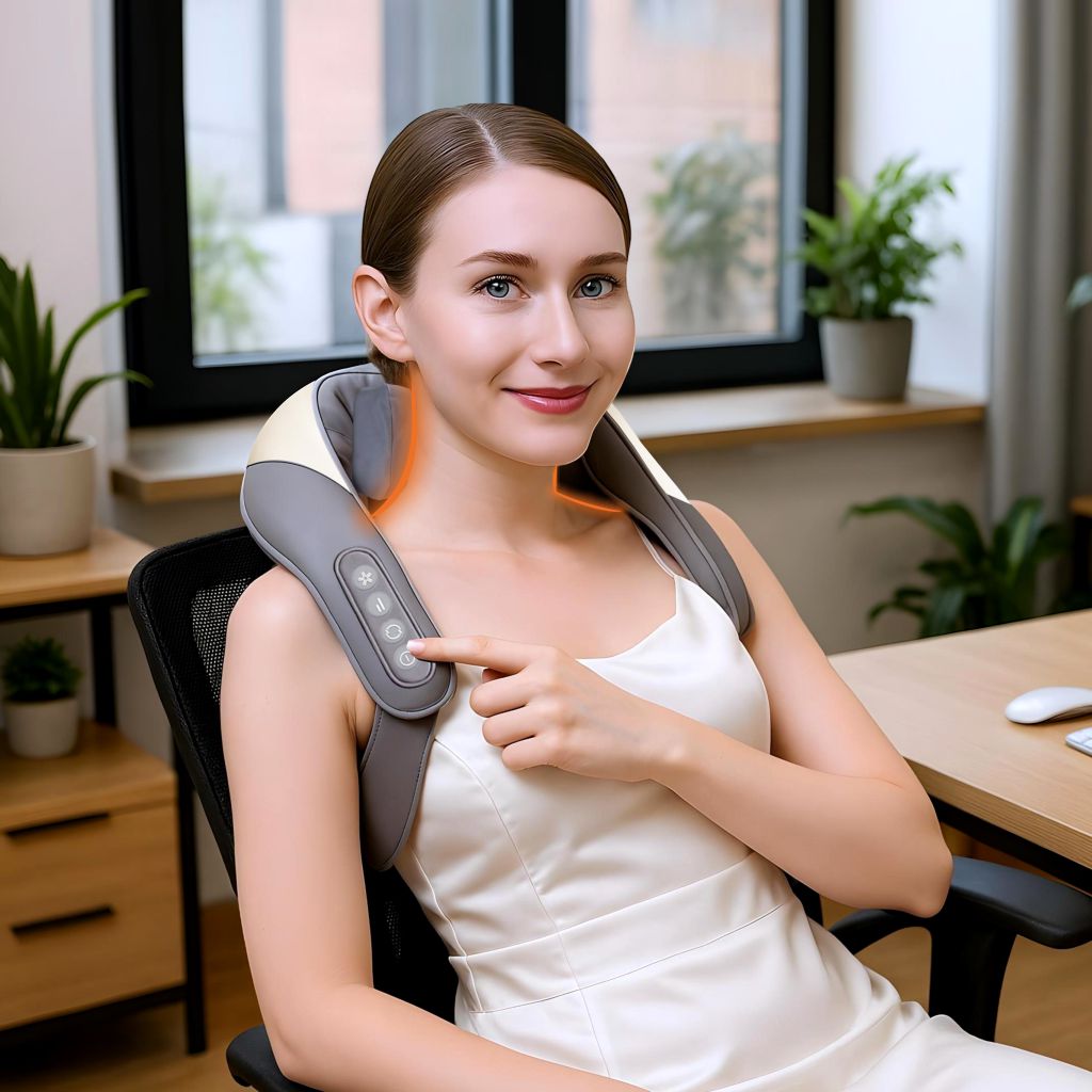 Ergonomic Neck and Shoulder Massager - Premium Pain Relief