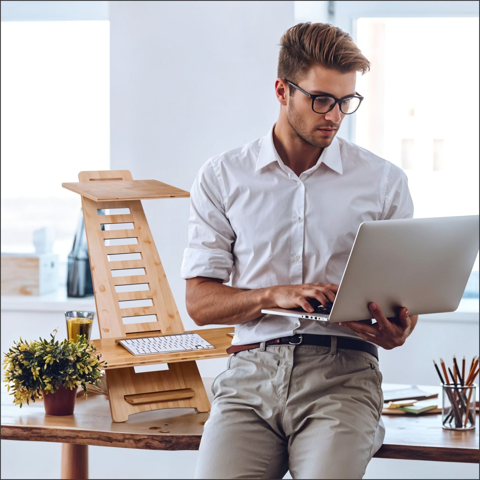 Ergonomic Height Adjustable & Portable Standing Desk