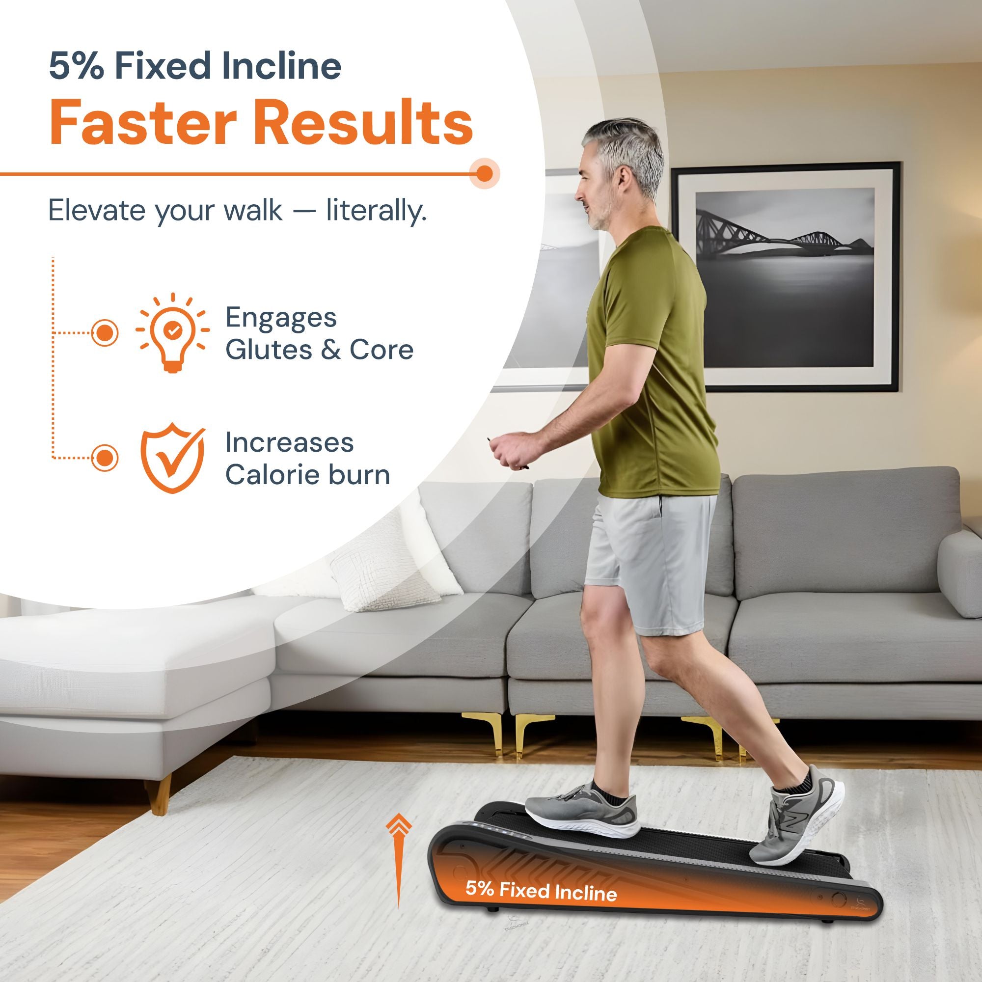 Mini Walking Pad with Incline - Compact Under Desk Treadmill for Home & Office