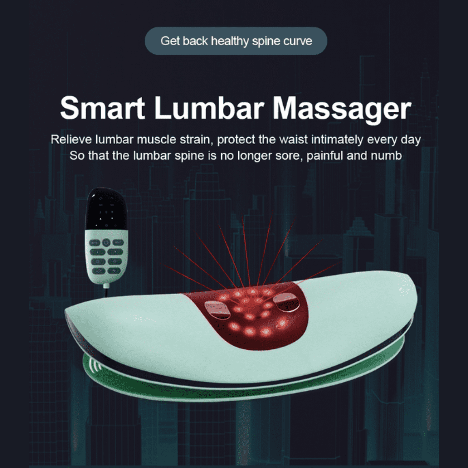 Electric Lower Back Massager - With Heat Function