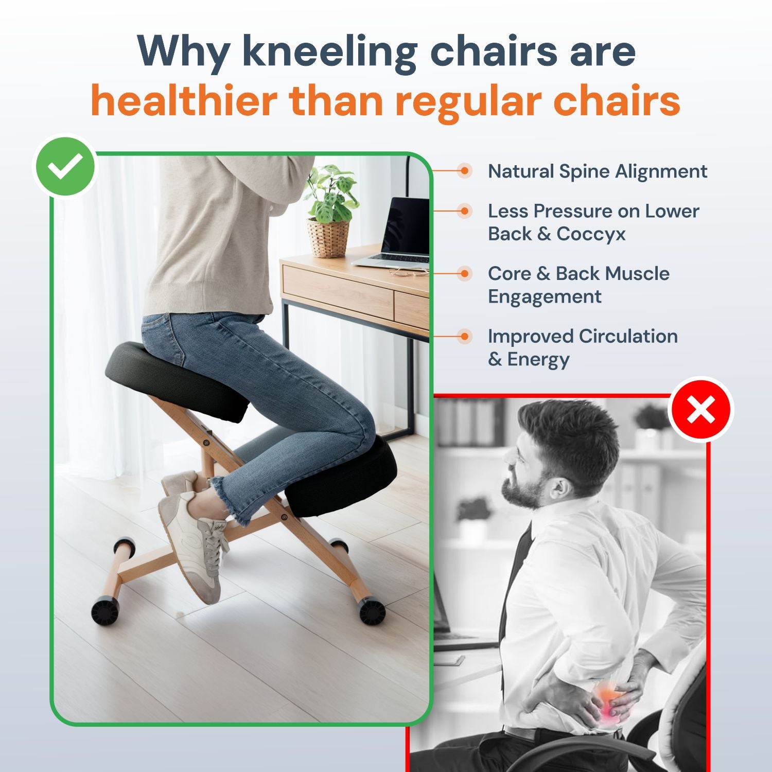 Memory Foam Kneeling Chair | Posture