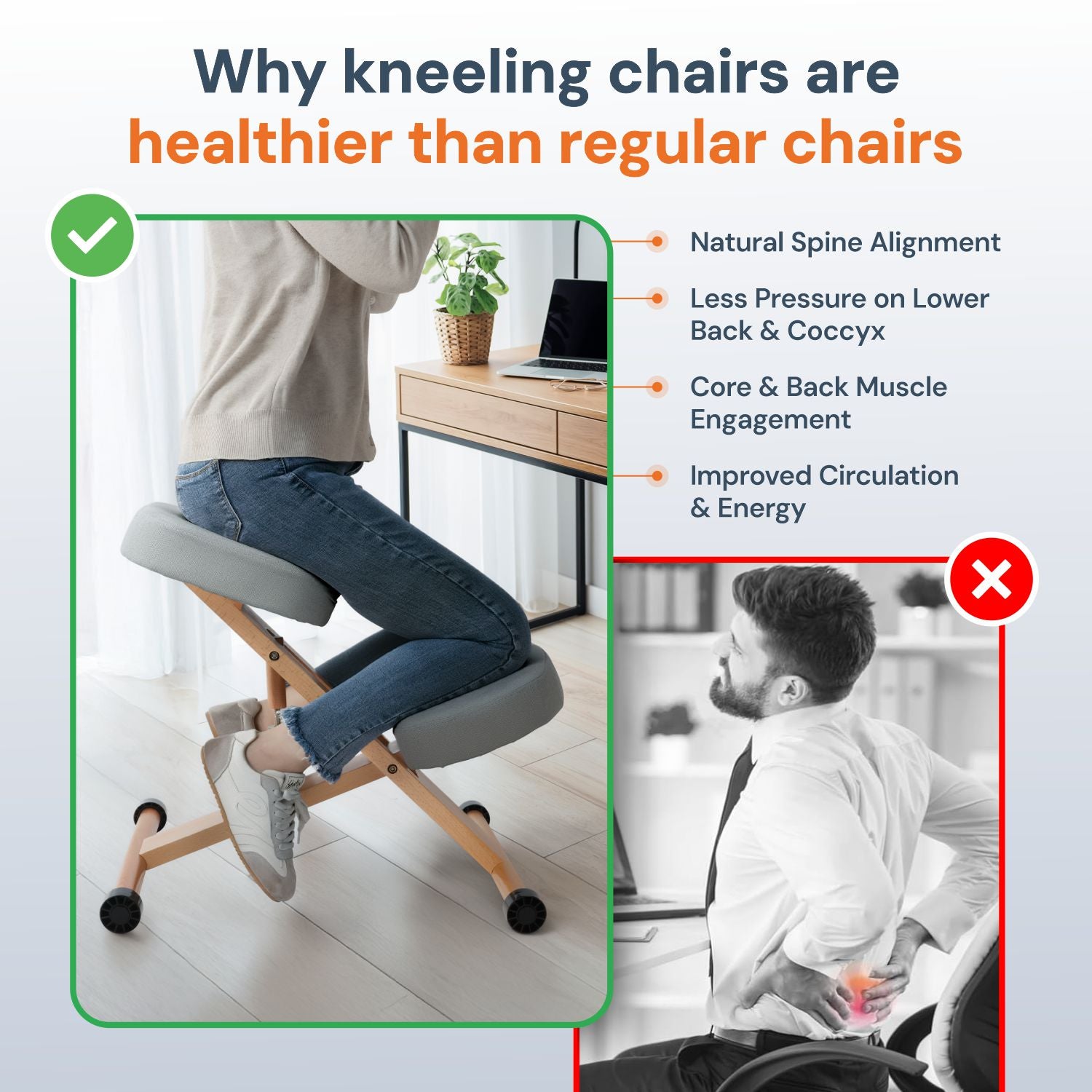 Memory Foam Kneeling Chair | Posture