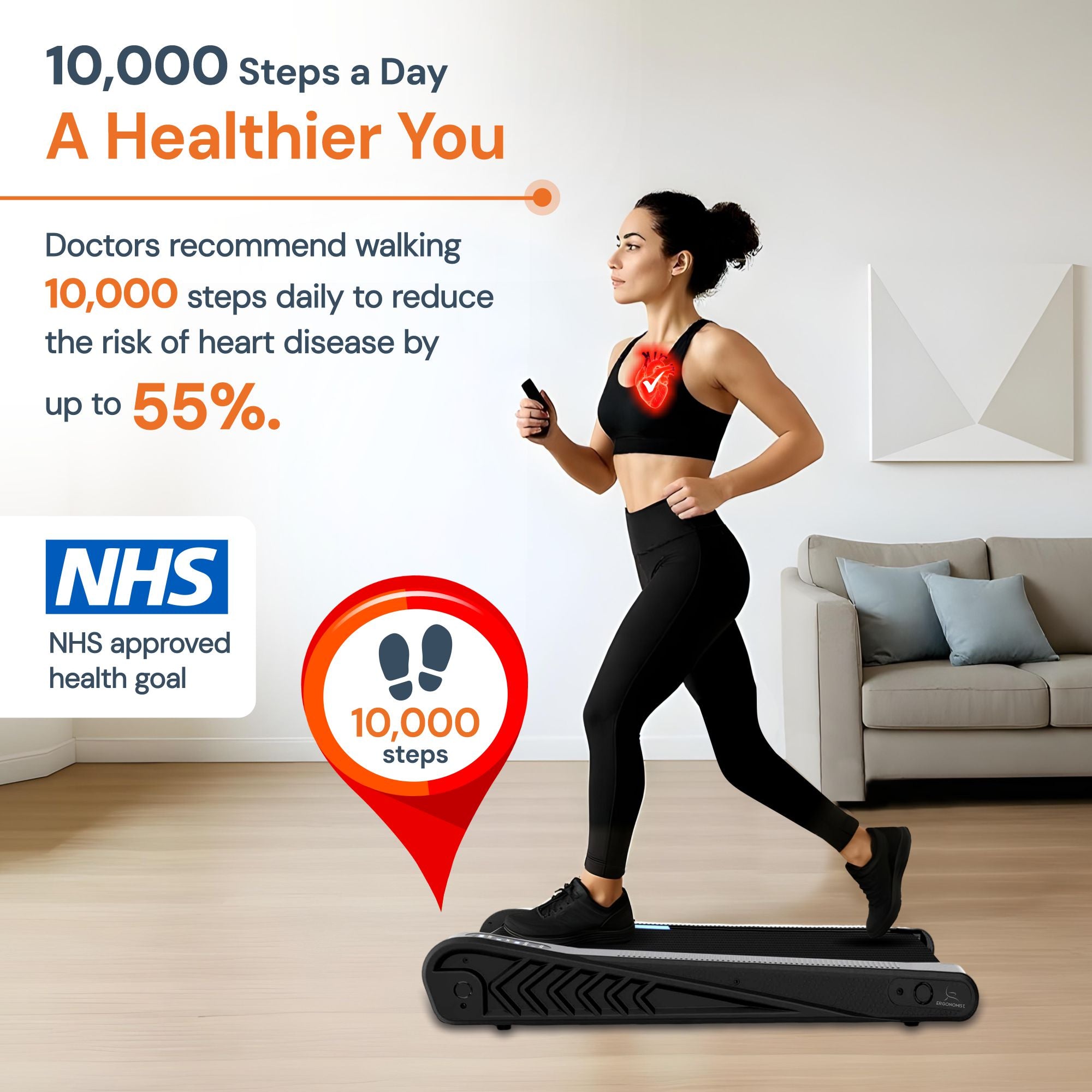 Mini Walking Pad with Incline - Compact Under Desk Treadmill for Home & Office