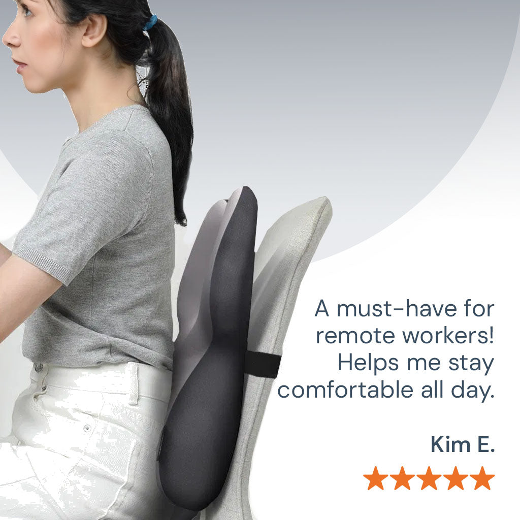 Memory Foam Back Lumbar Support Chair Cushion  -  for Posture, Pain Relief & Comfort