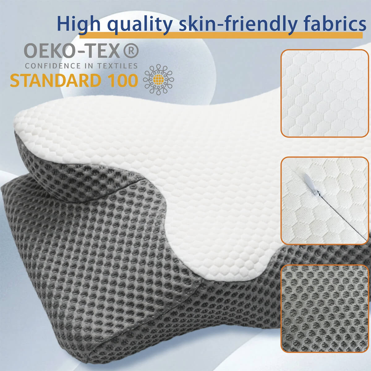 Breeze® Cervical Pillow - Orthopaedic Contour Shaped Memory Foam | Cooling