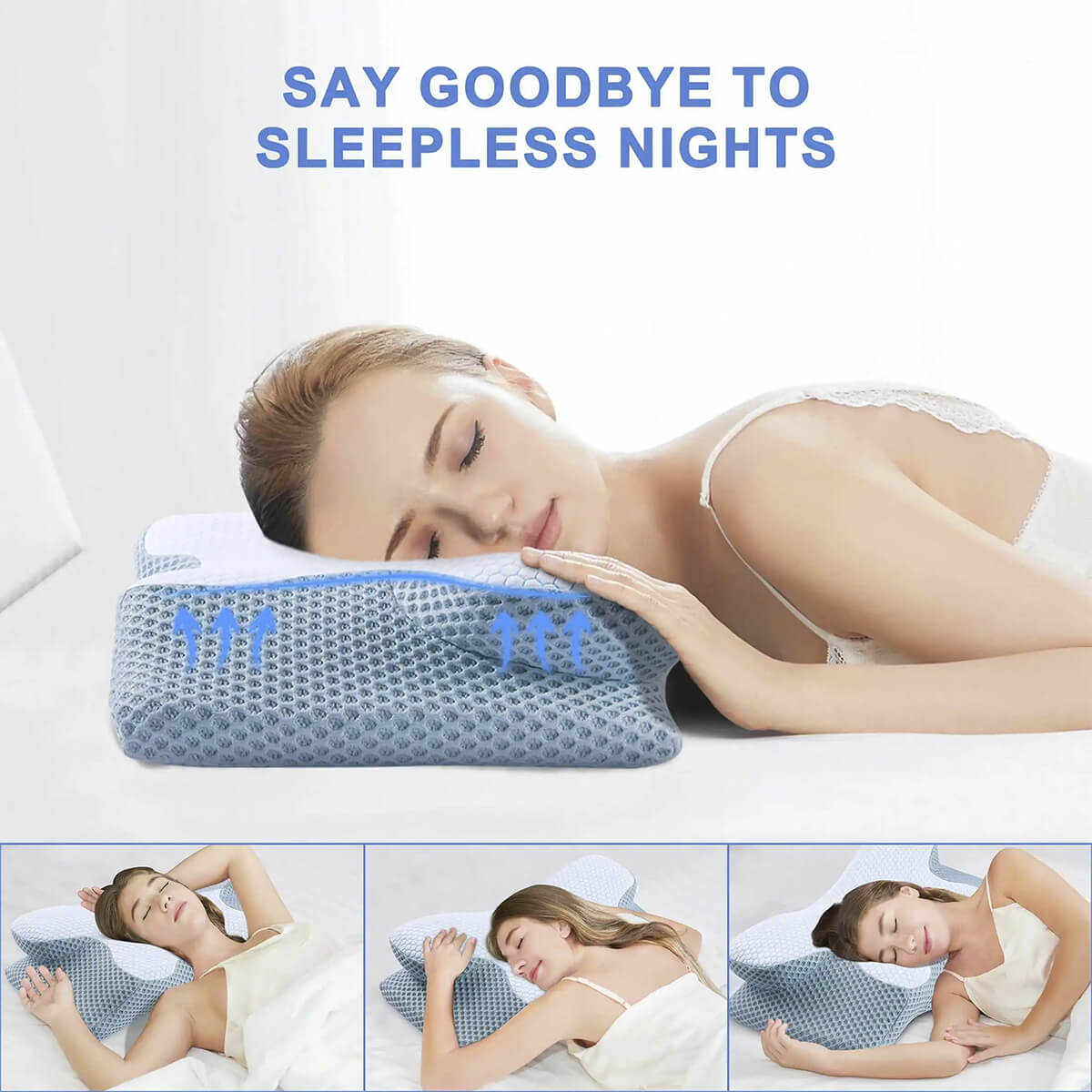 Breeze® Cervical Pillow - Orthopaedic Contour Shaped Memory Foam | Cooling