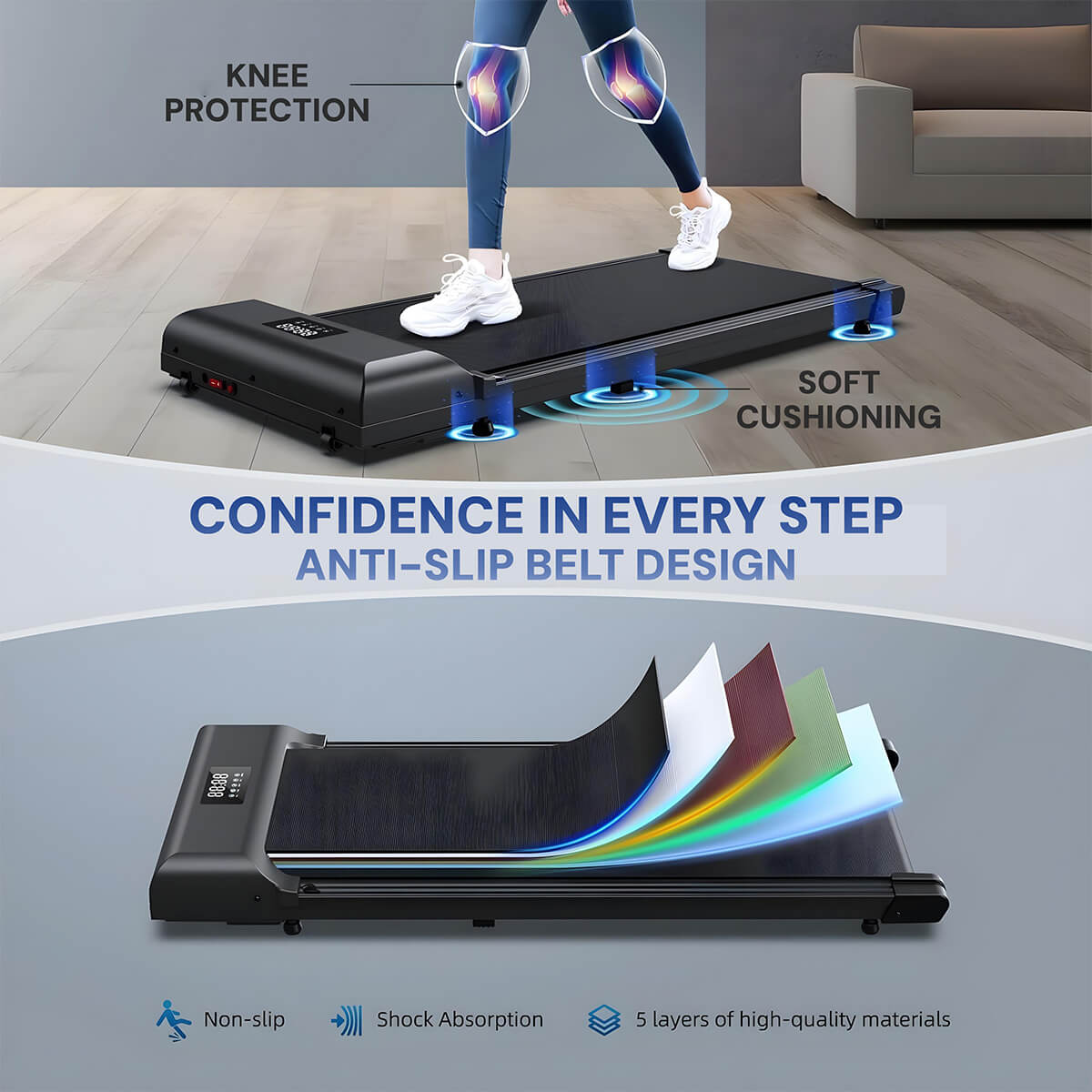 Treadmill Pad Running/Walking Under Desk Exercise Machine