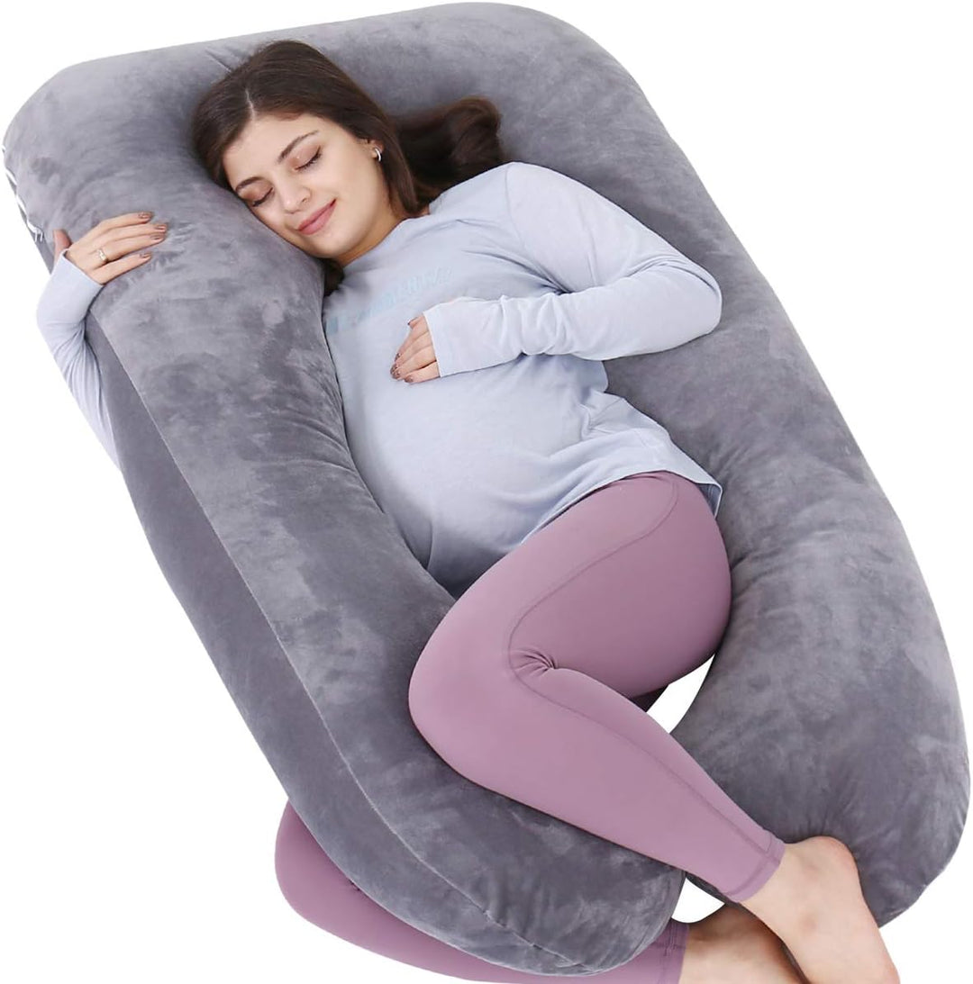 PASUKTER 2-in-1 Pregnancy & Nursing Pillow - Versatile Body Pillow For Side Sleeping Support, With 100% Cotton Removable Cover