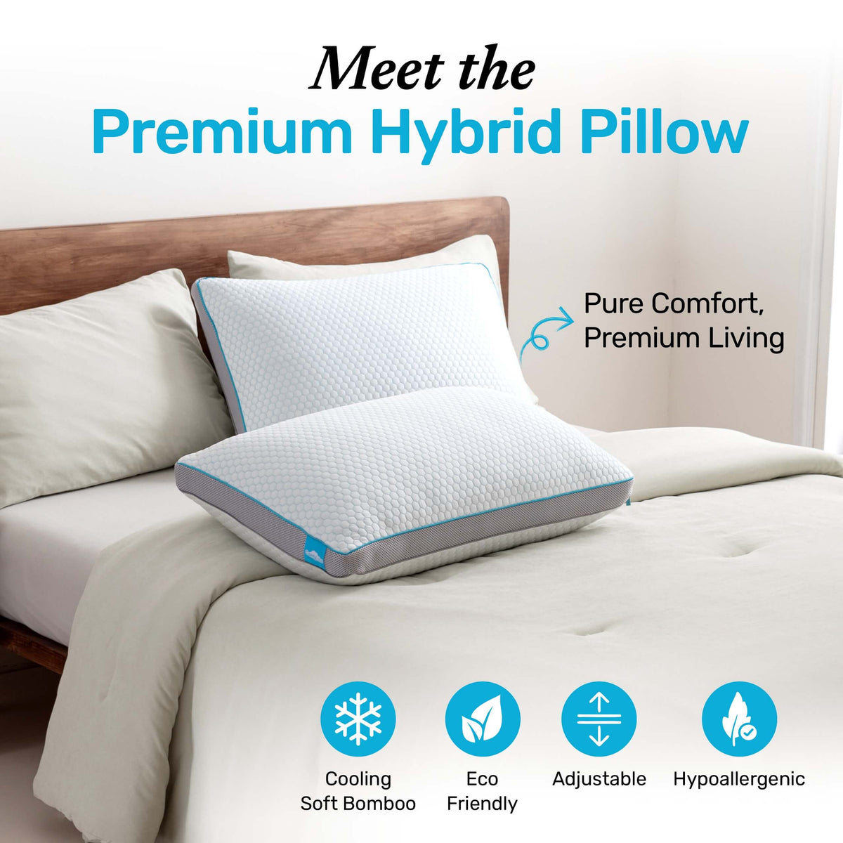 Premium Hybrid Pillow With Temperature Regulating