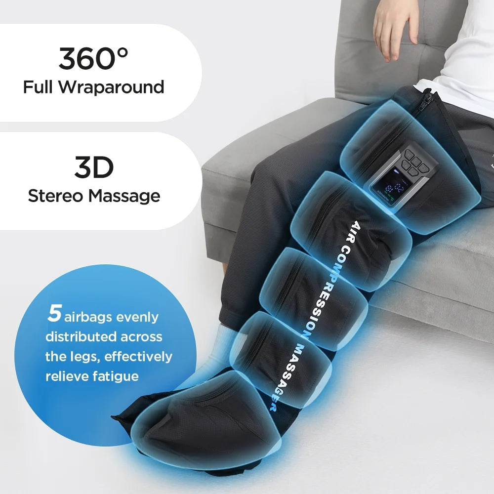 Air Compression Massager – Wireless Recovery for Leg Circulation & Muscle Relief