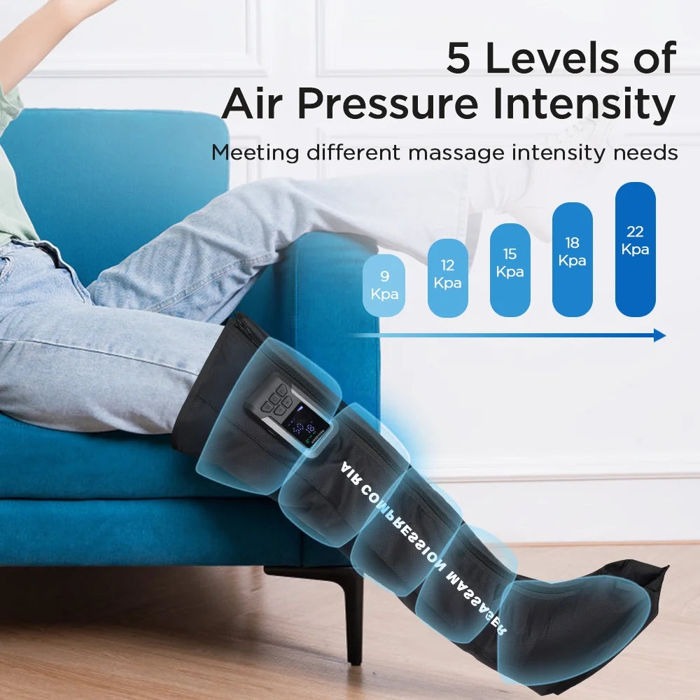 Air Compression Massager – Wireless Recovery for Leg Circulation & Muscle Relief