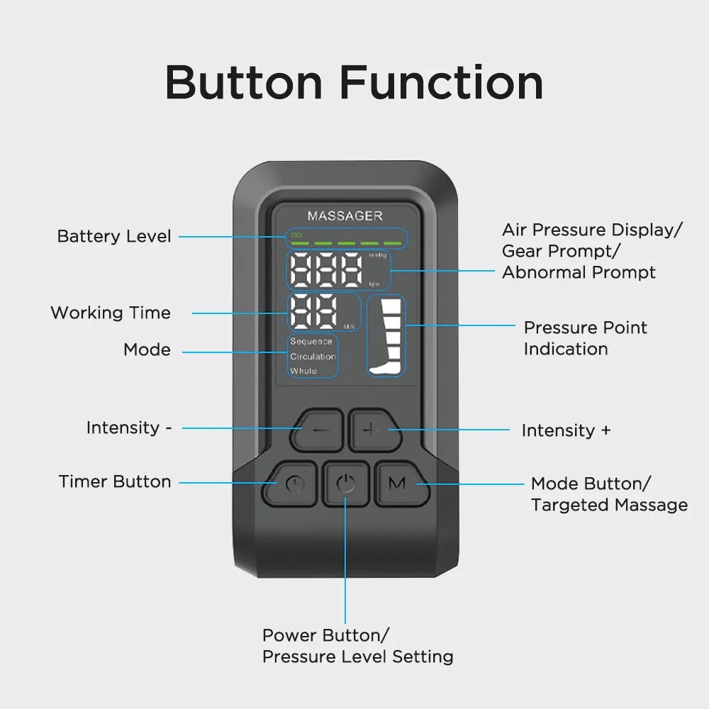 Air Compression Massager – Wireless Recovery for Leg Circulation & Muscle Relief