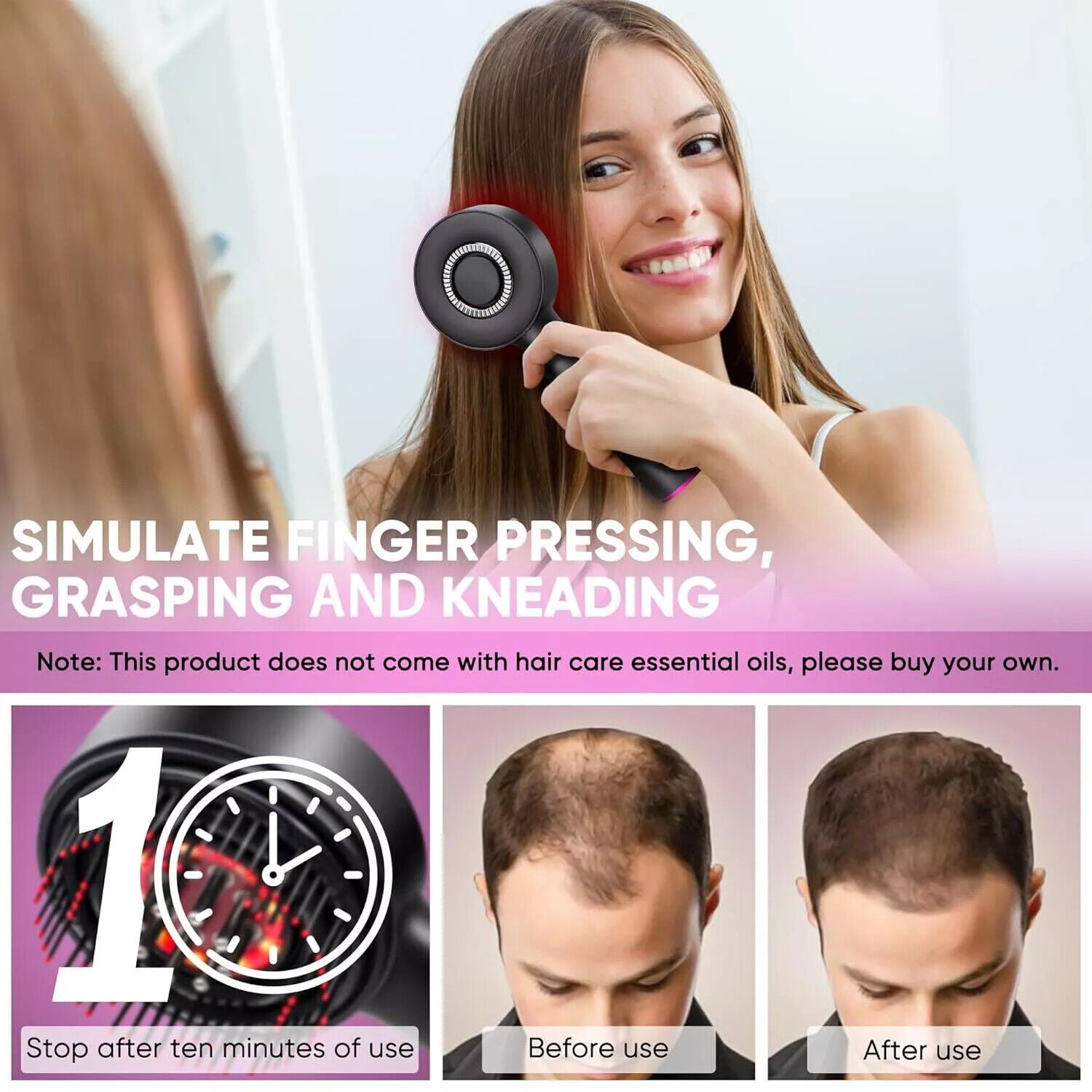 3-in-1 Scalp Massager for Hair Growth & Relaxation
